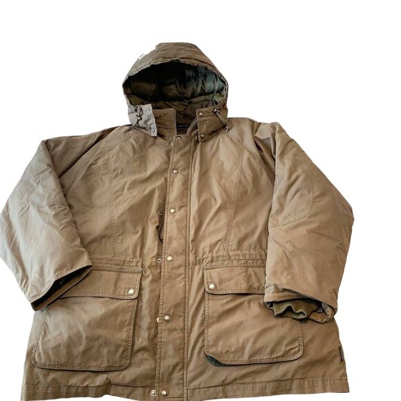 London Fog Jacket Mens Down Filled Removable Lining Hood Heavy Thick Zip Snaps - Picture 1 of 16